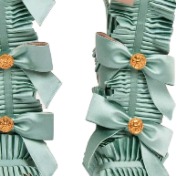 NIB$1250 Fausto Puglisi Pleated Bow Gladiator Heel - Picture 8 of 8